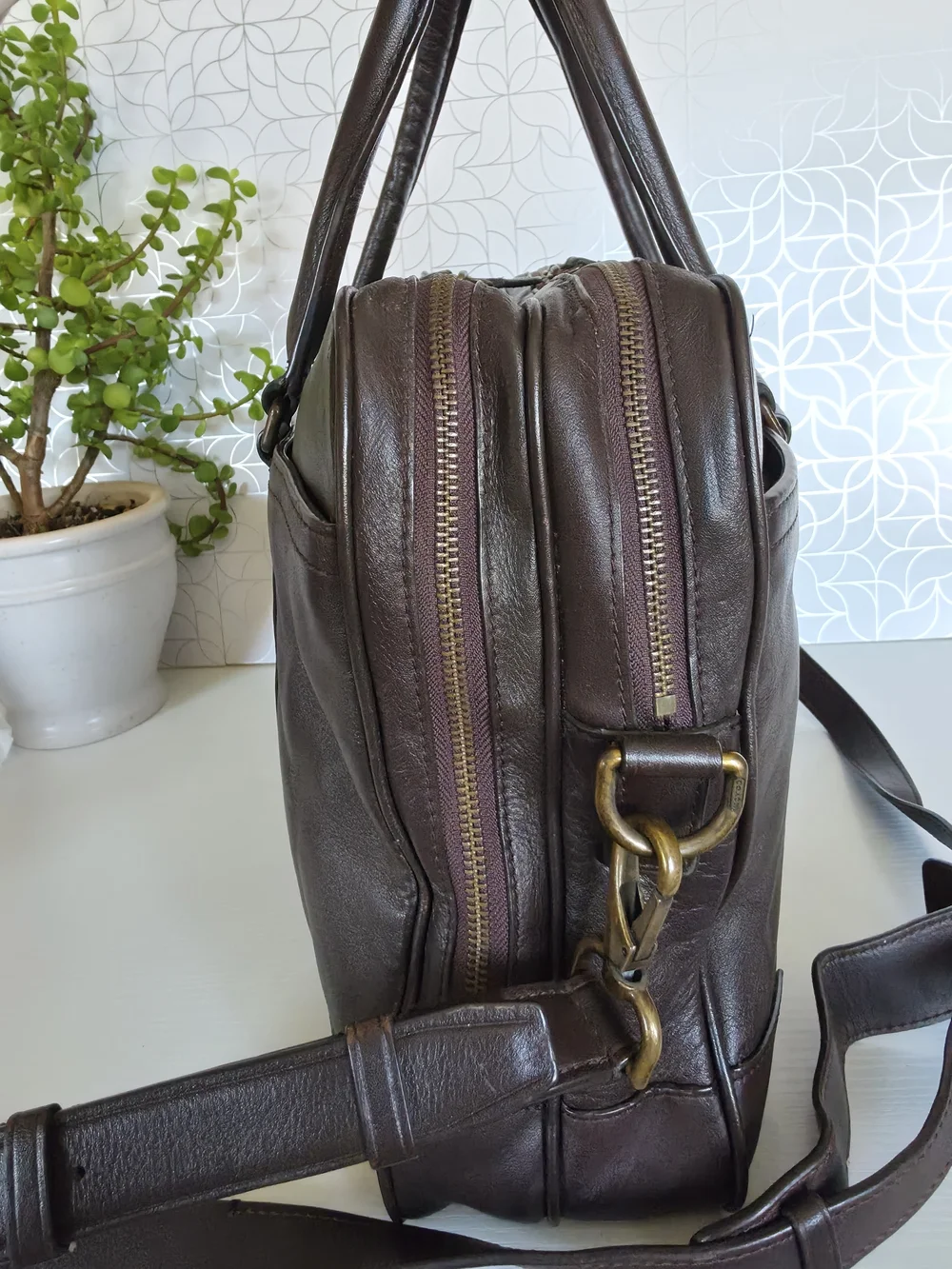 Coach Dark Brown Leather Briefcase
